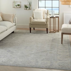 Asher Grey 8 ft. x 10 ft. Floral Persian Farmhouse Area Rug