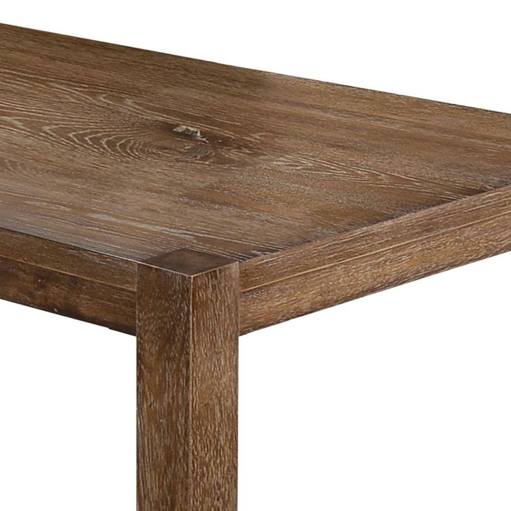 Antique Natural Oak 60" Reclaimed Wood Dining Table Seats 6