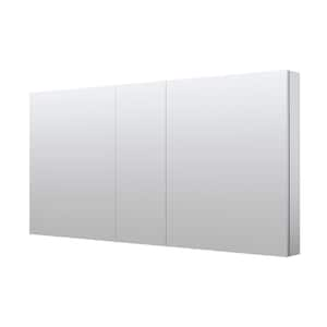 60 in. W x 30 in. H Rectangular Aluminum Tri-View Recessed/Surface Mount Medicine Cabinet with Mirror