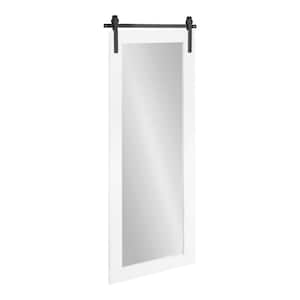 Cates 48 in. x 18 in. Classic Rectangle Framed White Wall Accent Mirror