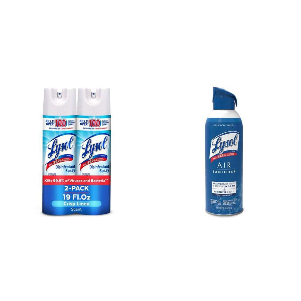 Lysol Air Sanitizer Spray, For Air Sanitization and Odor Elimination, White  Linen, 10 Fl. oz 001920099351