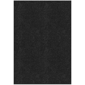 Utility Collection Waterproof Non-Slip Rubberback Solid 7x13 Indoor/Outdoor Entryway Mat,6 ft. 6 in. x13 ft. 1 in.,Black
