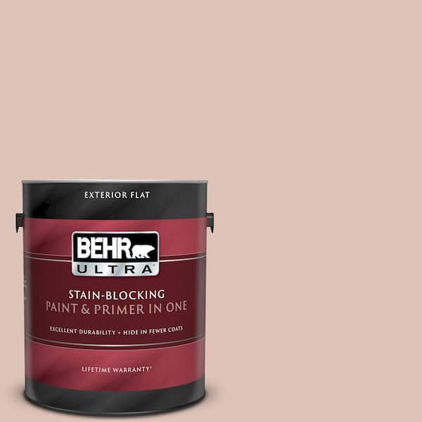BEHR ULTRA 1 gal. #UL120-15 Coral Stone Flat Exterior Paint and Primer in One