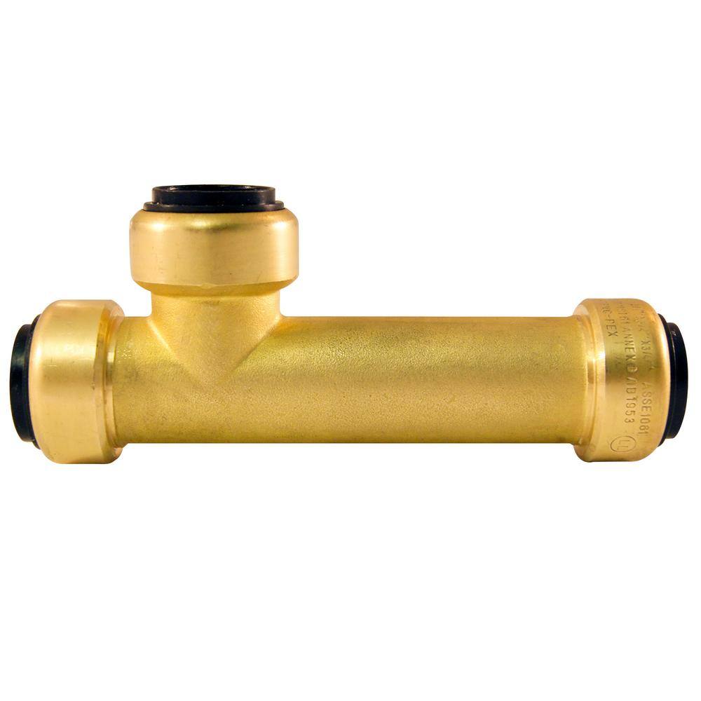 Tectite 3/4 in. Brass PushToConnect Slip Tee Fitting FSBT34SL The Home Depot