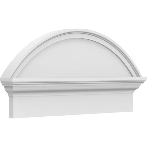 Ekena Millwork 2-3/4 in. x 28 in. x 13-7/8 in. Segment Arch Smooth Architectural Grade PVC Combination Pediment Moulding