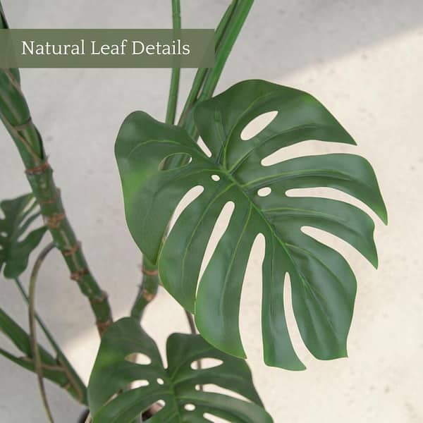 Shine Company 60-in Premium Artificial Monstera Deliciosa with Nursery Pot Indoor Floor Monstera Artificial Tree one_size in Green | 9205GR-148