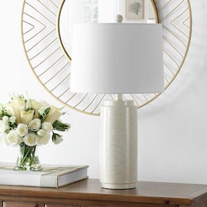 Silla 25.5 in. White/Gray Table Lamp with White Shade