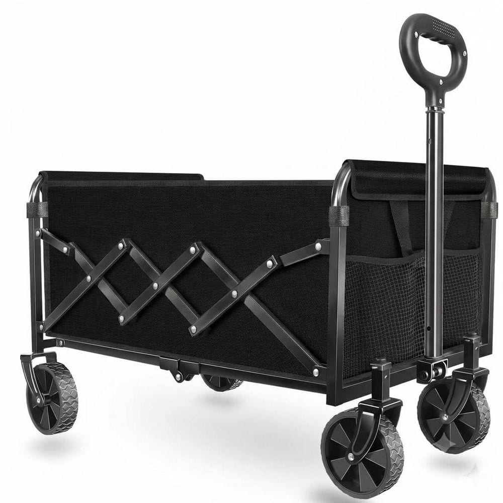 4.24 cu. ft. Alloy Steel Collapsible Utility Garden Cart Foldable with Wheels for Groceries Shopping Camping Hauling price history on PriceWatchPro