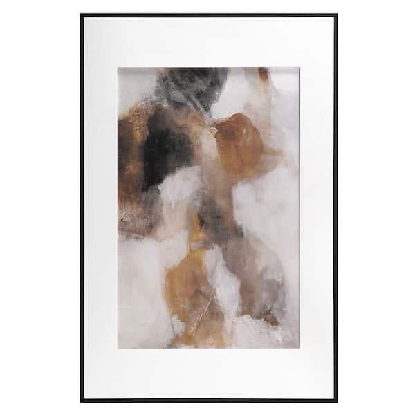 "Echoes of Painted Canyons" by American Art Decor 1-Piece Framed MDF Watercolor Abstract Art Print 36.5 in. x 24.5 in.