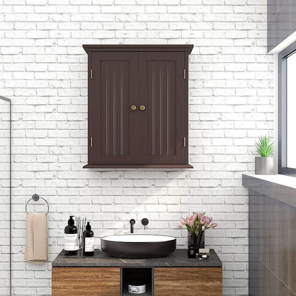 Medicine Cabinet for Bathroom Wall Mounted Wooden Bathroom Storage