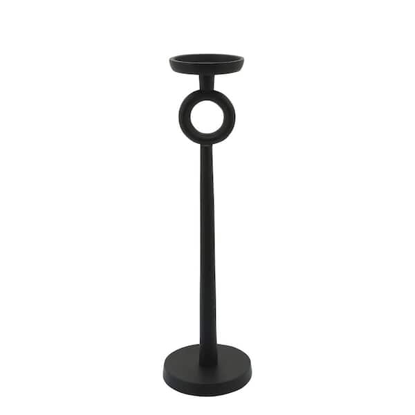 Liv & Skye 17 in. Black Metal Narrow Candle Holder