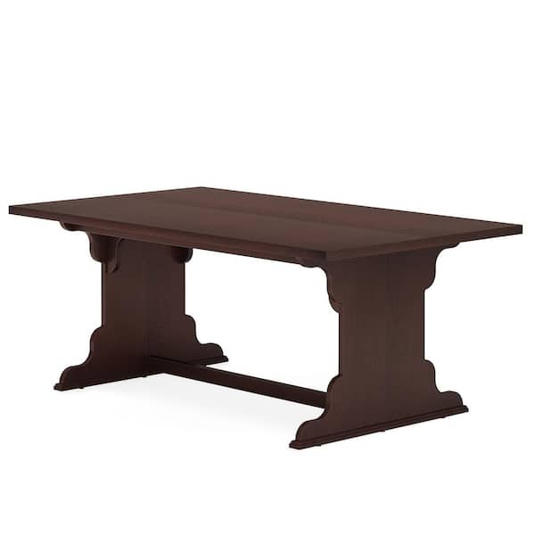 BYBLIGHT Moronia 63 in. Rectangular Dark Walnut Wood Computer Desk Executive Desk for Home Office