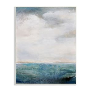 Abstract Ocean Horizon Line Nautical Water Cloudy Sky by Karen Hale Unframed Nature Art Print 15 in. x 10 in.