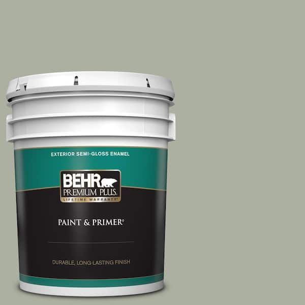 BEHR PREMIUM PLUS 5 gal. #ICC-67 Meditation Semi-Gloss Enamel Exterior Paint & Primer