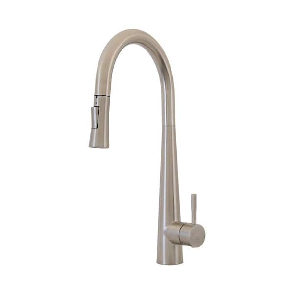 S STRICTLY KITCHEN + BATH Durrani Single Handle Pull-Down Sprayer Kitchen Faucet in Brushed Nickel