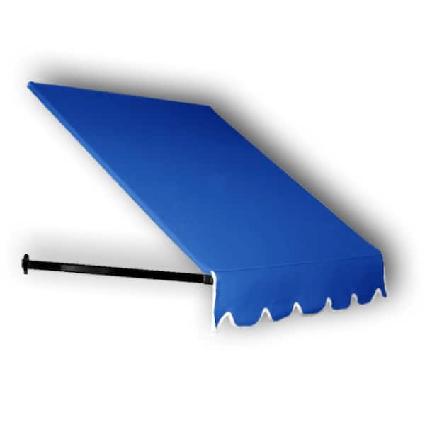 AWNTECH 3.38 ft. Wide Dallas Retro Window/Entry Fixed Awning (24 in. H x 48 in. D) Bright Blue