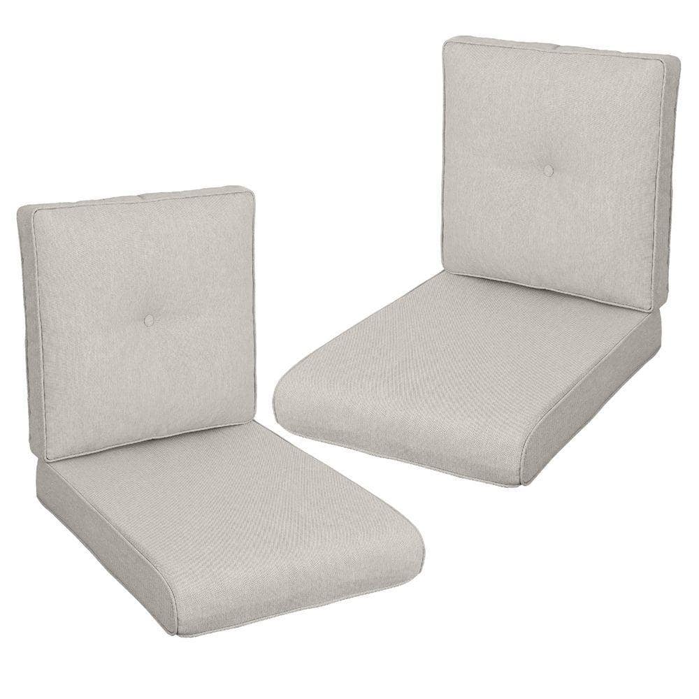 High Back Chair Cushion 2-Piece-22 x 24 x 4 in. Thick Resistant Outdoor Cushions for Garden, Porch and Home Office Use