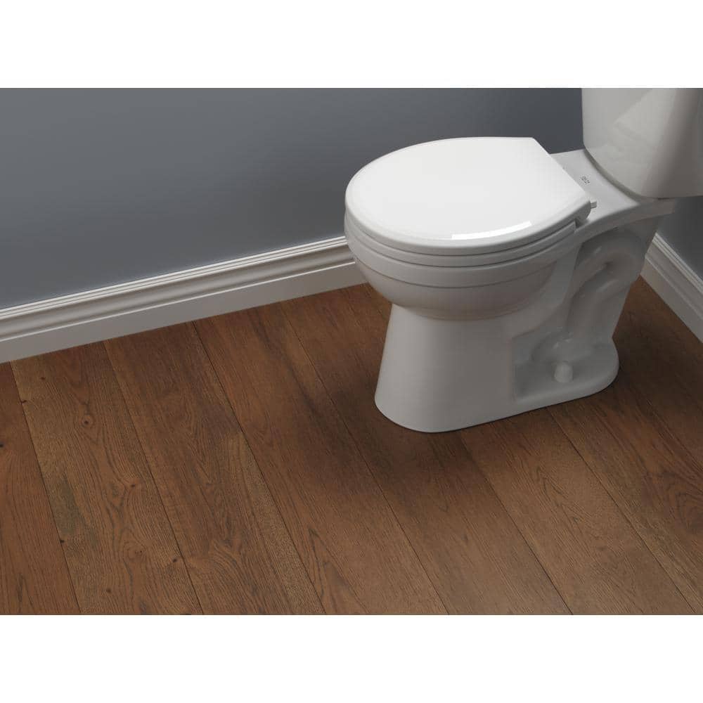 White Elongated Slow-Close Modern Toilet Seat