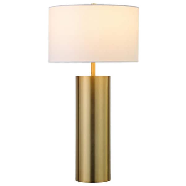 Meyer&Cross York 29 .5 in. Brass Table Lamp with Fabric Shade