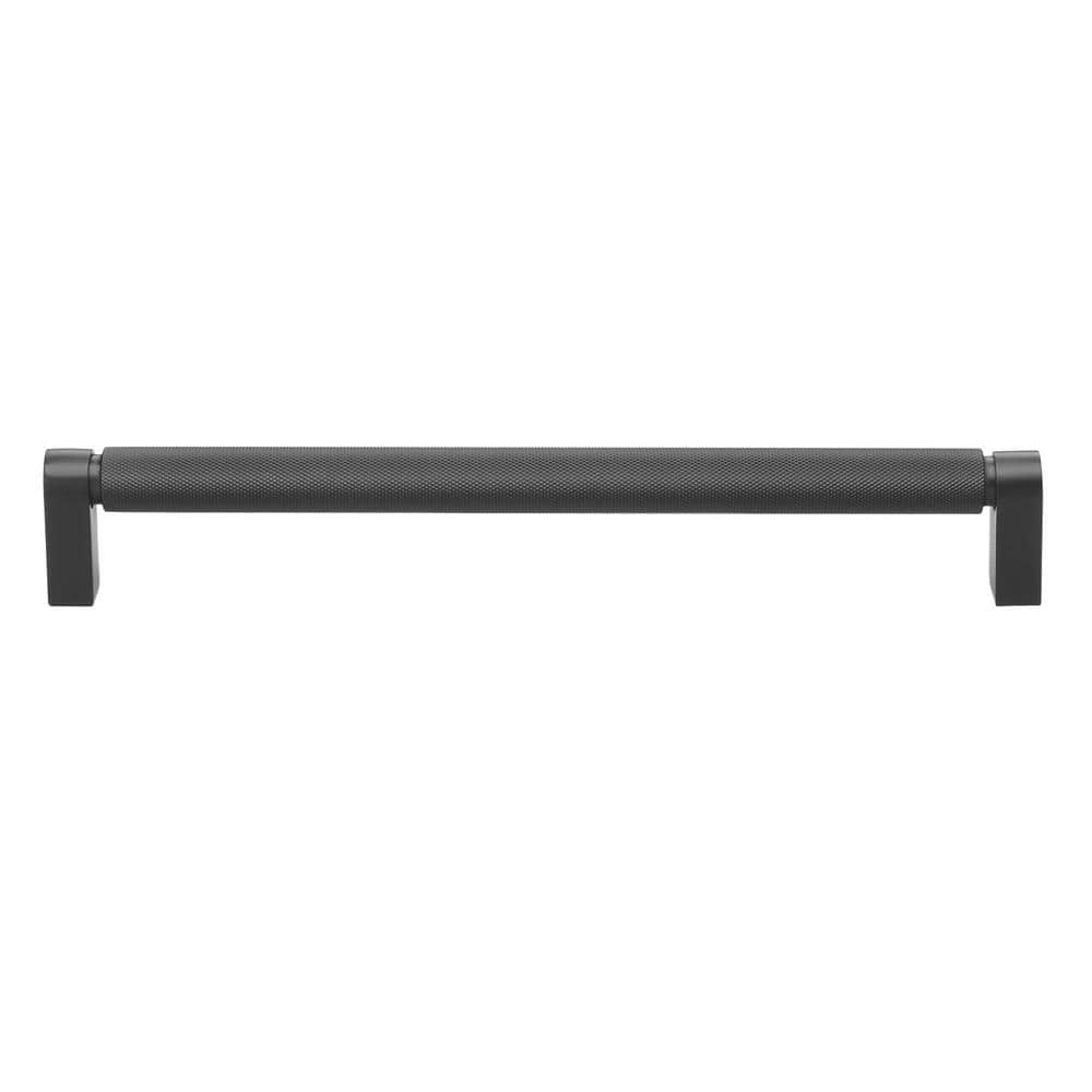 GLIDERITE 813/16 in. (224mm) Centerto Center Matte Black Knurled Bar