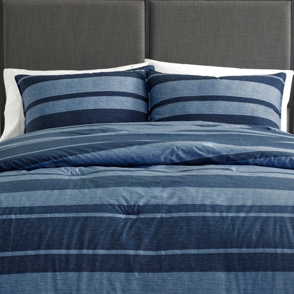 Bali Bliss Twin Reversible Cotton Comforter Set in Navy