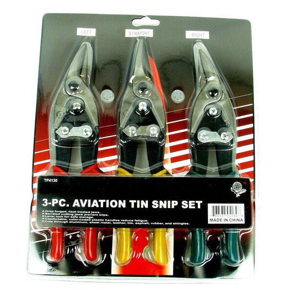 Stalwart Heavy Duty Aviation Tin Snip Set (3-Piece)