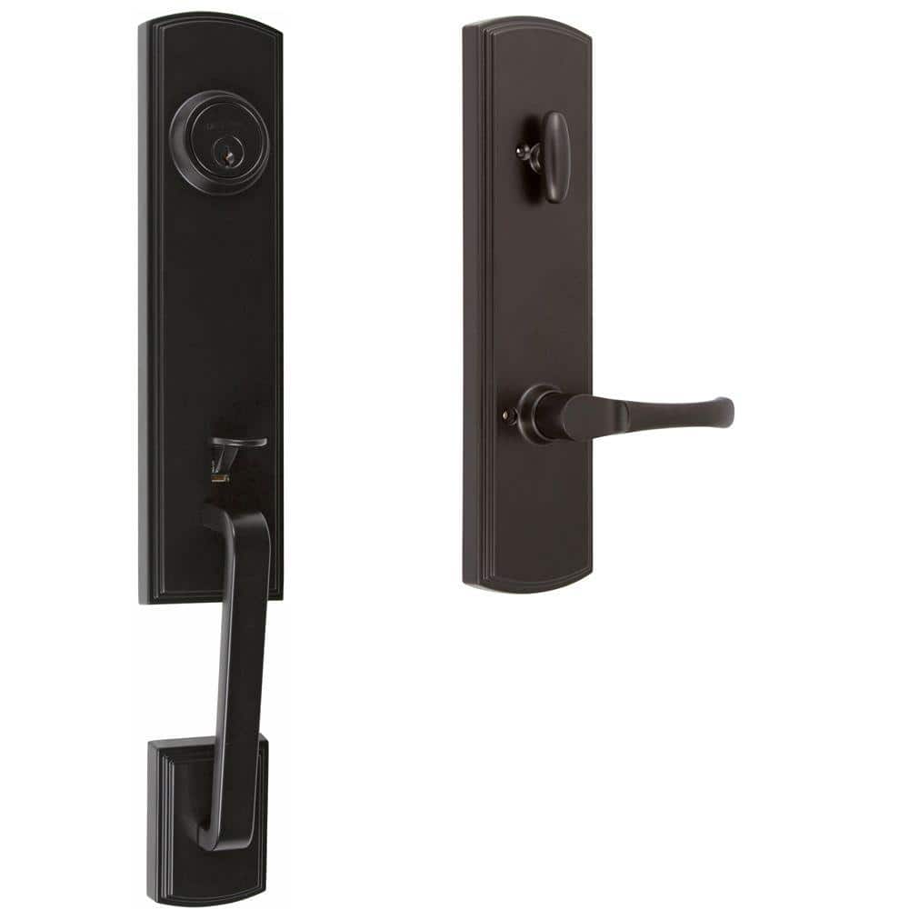 Italian Collection Briona Black Dummy Door Handleset with Artino Interior L