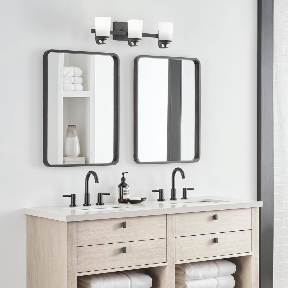 Midnight Black 3-Light Wall Bath Vanity Fixture