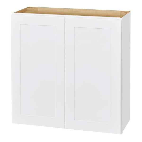 Hampton Bay Avondale 36 in. W x 12 in. D x 30 in. H Ready to Assemble Plywood Shaker Wall Kitchen Cabinet in Alpine White