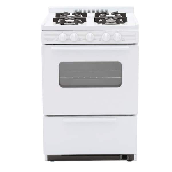 Premier 24 in. 2.97 cu. ft. Battery Spark Ignition Gas Range in White