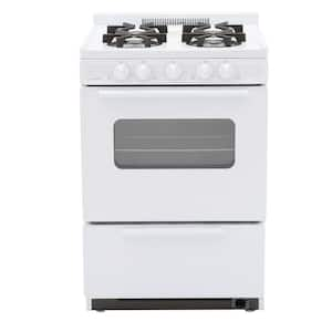 24 in. 2.97 cu. ft. Battery Spark Ignition Gas Range in White