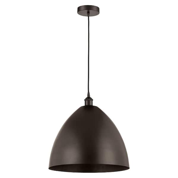 Edison Dome 100-Watt 1-Light Oil Rubbed Bronze Standard Mini Pendant Light with Metal Shade