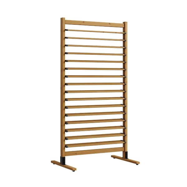 Solara 6 ft. H x 3.1 ft. W Freestanding or Surface Mounted Dynamic Louvered Wood Privacy Screen, Flat Top Style, 1 Panel