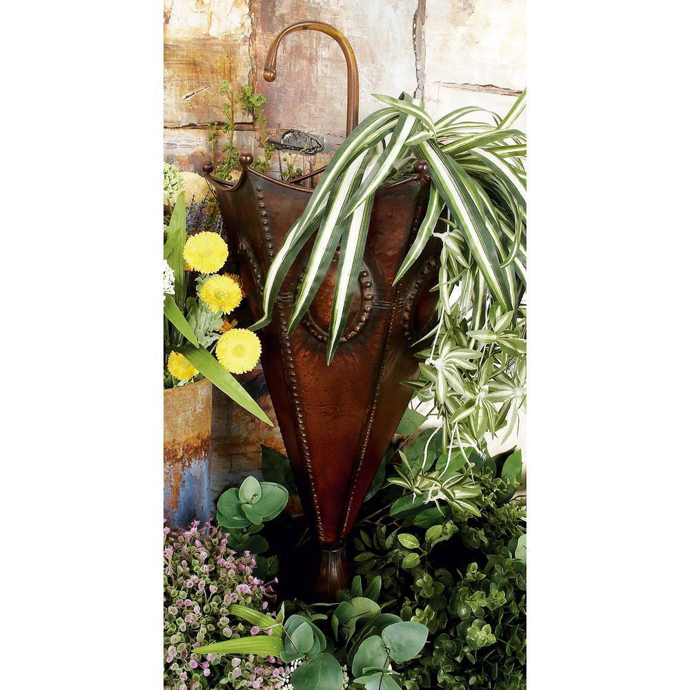 Antique Bronze Iron Umbrella Stand with Sculpted Base