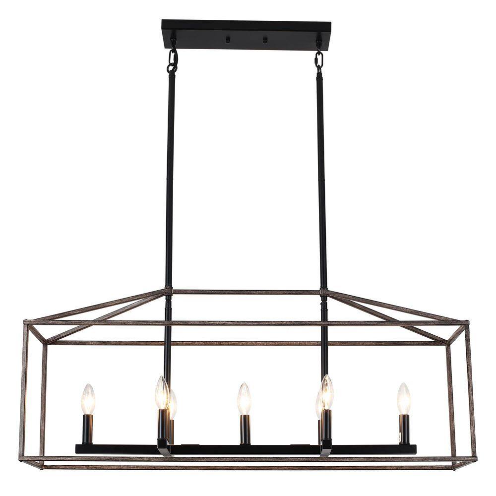 7-Light Farmhouse Natural Hanging Linear Island Chandelier Lighting for Kitchen Island price history on PriceWatchPro