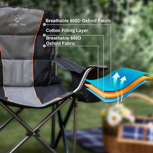 EVER ADVANCED Folding Fishing Chair with Rod Holder and Cooler, Adjustable  Feet, Mesh Back Camping Chair with Shoulder Strap, Storage Pouch, Heavy  Duty Supports…