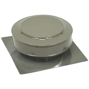 50 sq. in. NFA Aluminum Round Back Static Roof Vent in Weatherwood