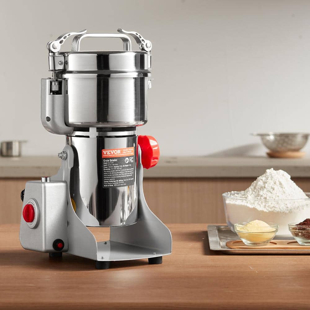 VEVOR 500g Silver Stainless Steel Electric Grain Mill Grinder