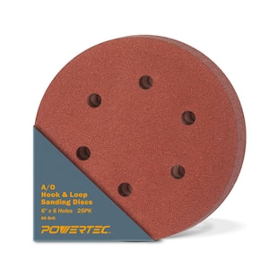 6 in. 60-Grit Aluminum Oxide Hook and Loop 6 Hole Disc (25-Pack)