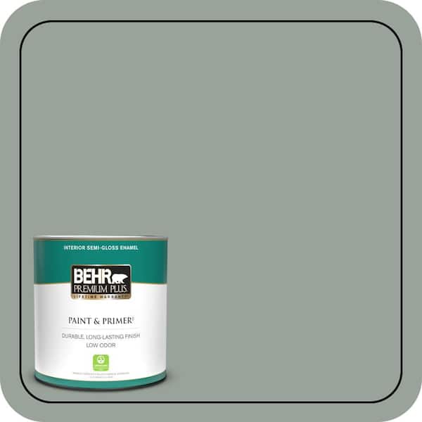 BEHR PREMIUM PLUS 1 qt. #N410-4 Natures Gift Semi-Gloss Enamel Low Odor Interior Paint & Primer