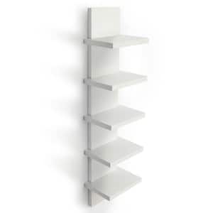 7.2 in. W x 5.5 in. D White Wall Shelves, Vertical Column Decorative Wall Shelf