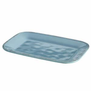 Cucina Dinnerware 8 in. x 12 in. Stoneware Rectangular Platter in Agave Blue