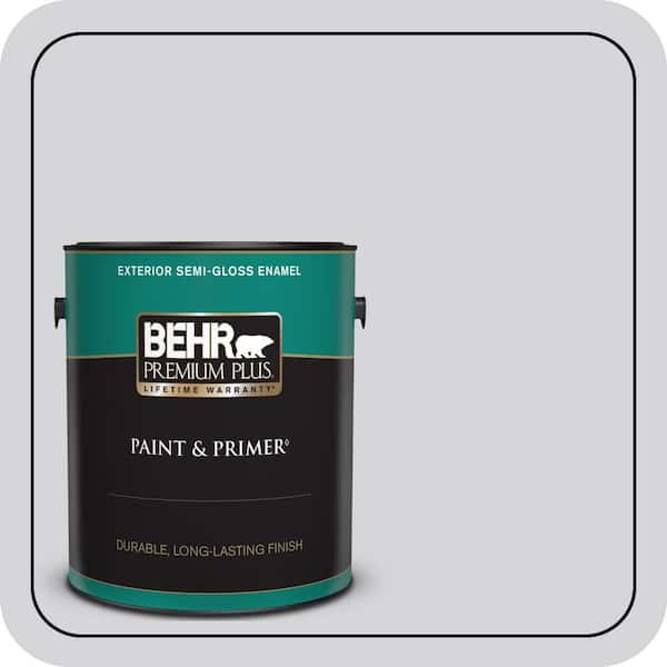 BEHR PREMIUM PLUS 1 gal. #N550-1 Mirror Ball Semi-Gloss Enamel Exterior Paint & Primer
