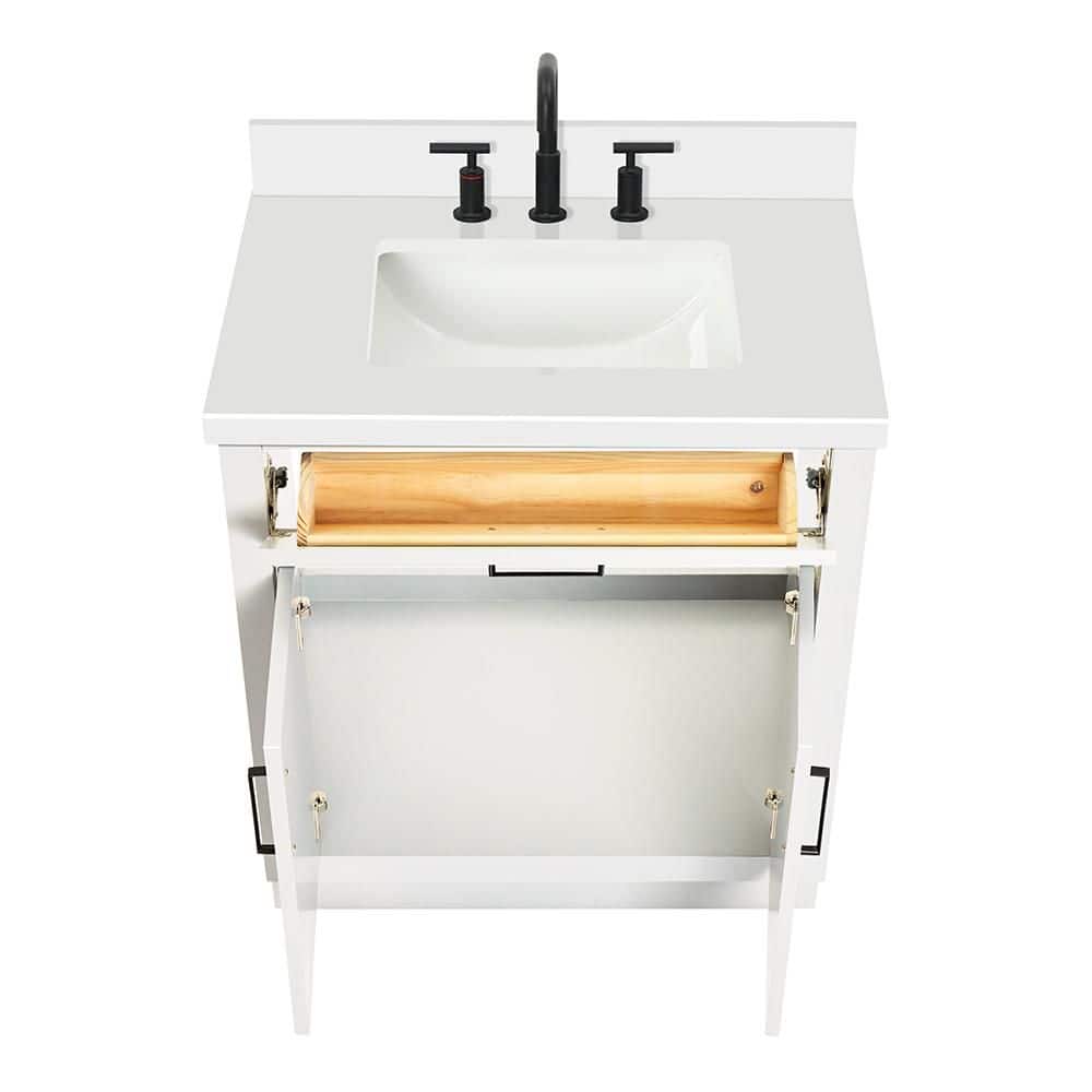 Hepburn 31" White Hardwood Freestanding Single Vanity Set