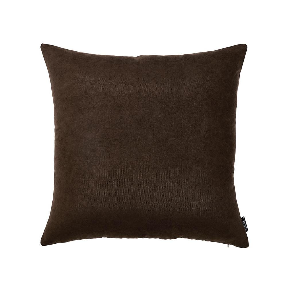 Chocolate Brown Brushed Twill Throw Pillow Covers, Set of 2