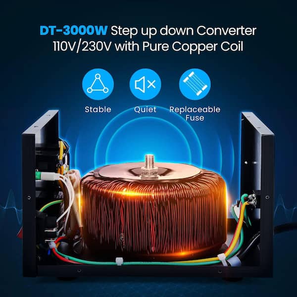 Yichuhaoxi 3000 Watt Voltage Converter Transformer Circuit Breaker