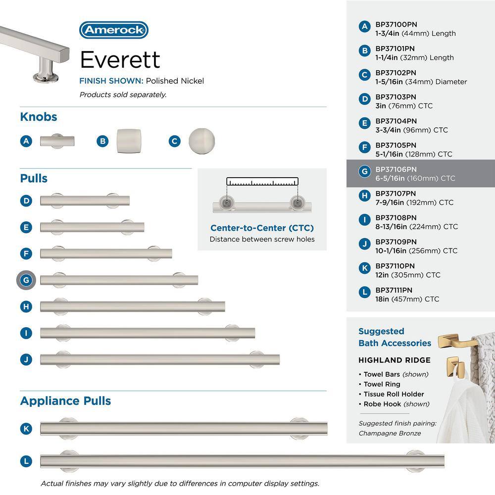 Polished Nickel Modern Cabinet Drawer Pull with Mounting Hardware
