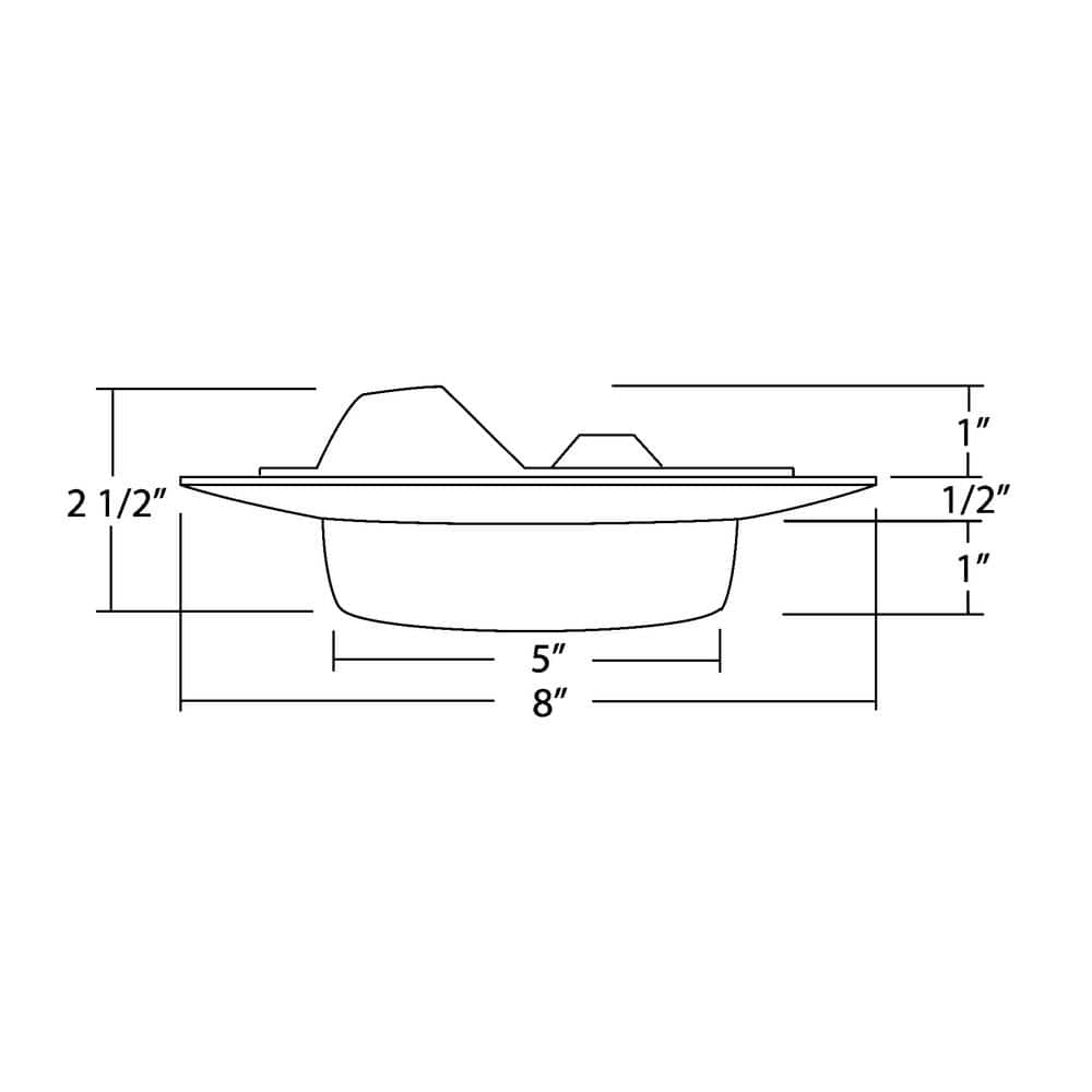6-Inch White Glass Recessed Shower Trim with Opal Lens