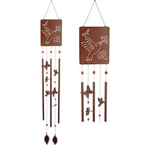 Signature Collection, Victorian Garden Chime, Hummingbird 52 in. Rust Wind Chime VGCHU