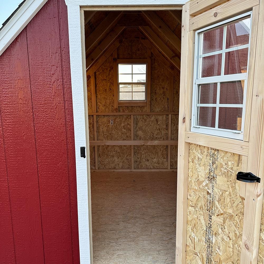 Red and White A-Frame Wooden Chicken Coop Kit